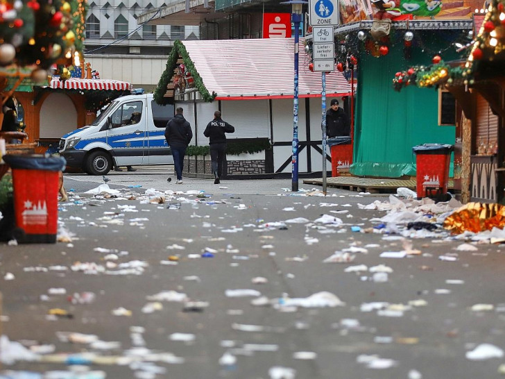 Tatort nach Anschlag auf Magdeburger Weihnachtsmarkt am 21.12.2024