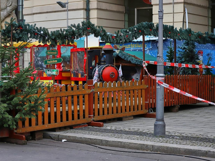 Tatort nach Anschlag auf Weihnachtsmarkt von Magdeburg am 21.12.2024