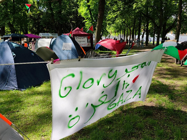 Pro-Palästina Camp an der Uni Bonn am 09.05.2024