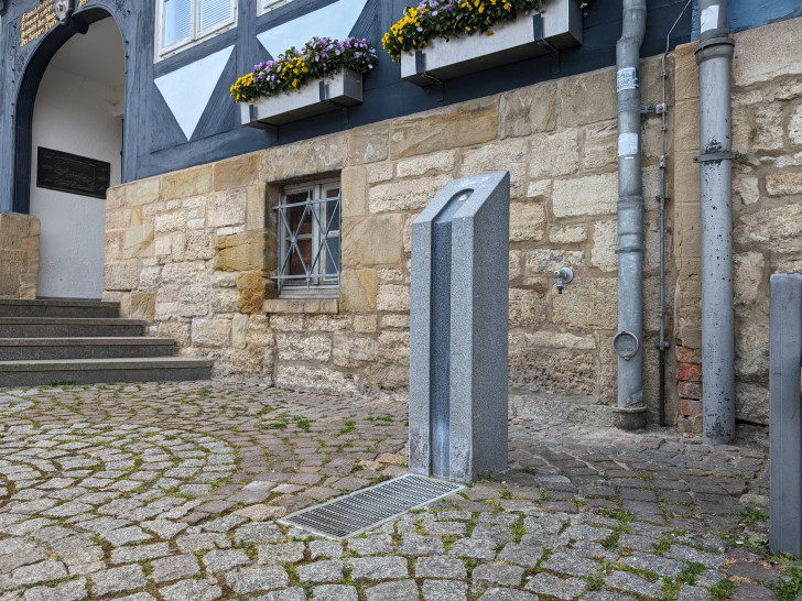 Der Trinkwasserbrunnen auf dem Stadtmarkt in Wolfenbüttel.