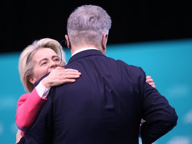 Ursula von der Leyen und Petro Poroschenko am 08.05.2024