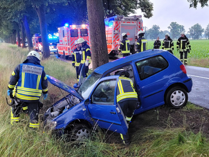 Der VW Polo war von der Straße abgekommen.