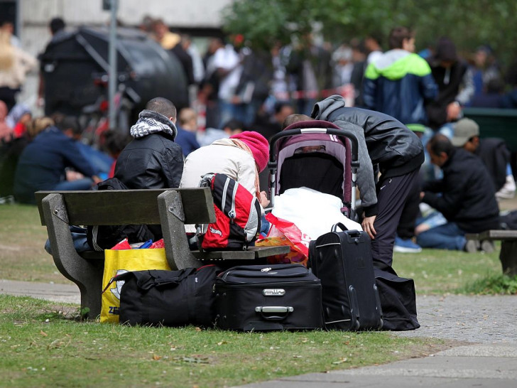 Flüchtlinge an einer Aufnahmestelle (Archiv)