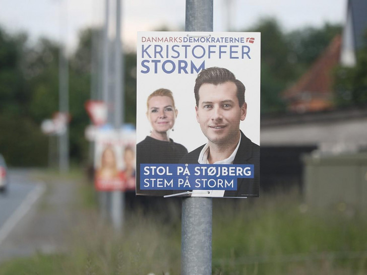 Wahlplakat für die Europawahl in Dänemark am 04.06.2024