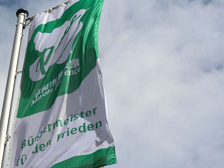 Die Mayors for Peace-Flagge. (Archiv)