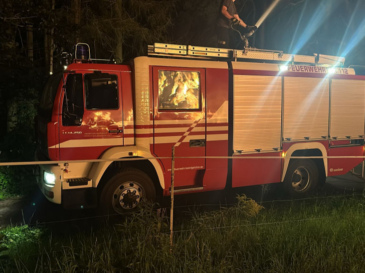 Die Feuerwehr musste verhindern, dass das Feuer auf den Wald übergreift.