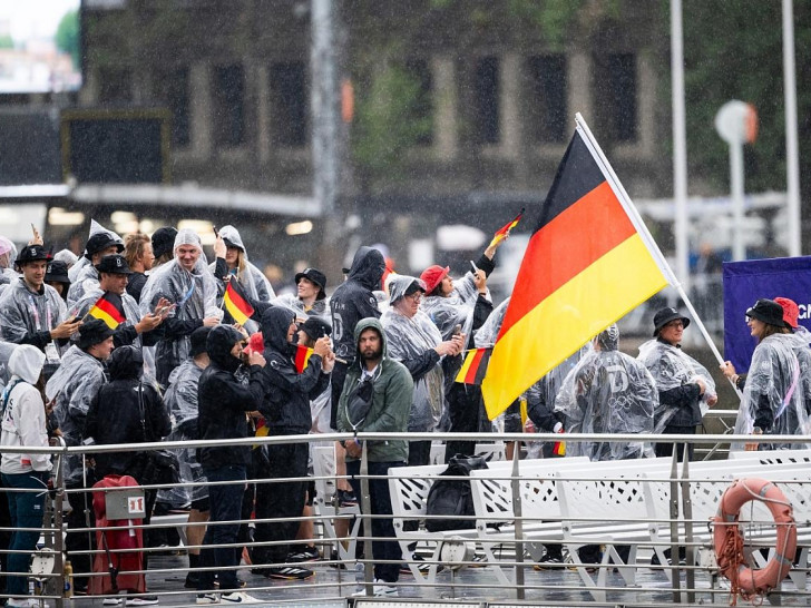 Deutsches Team bei Olympia-Eröffnungsfeier am 26.07.2024