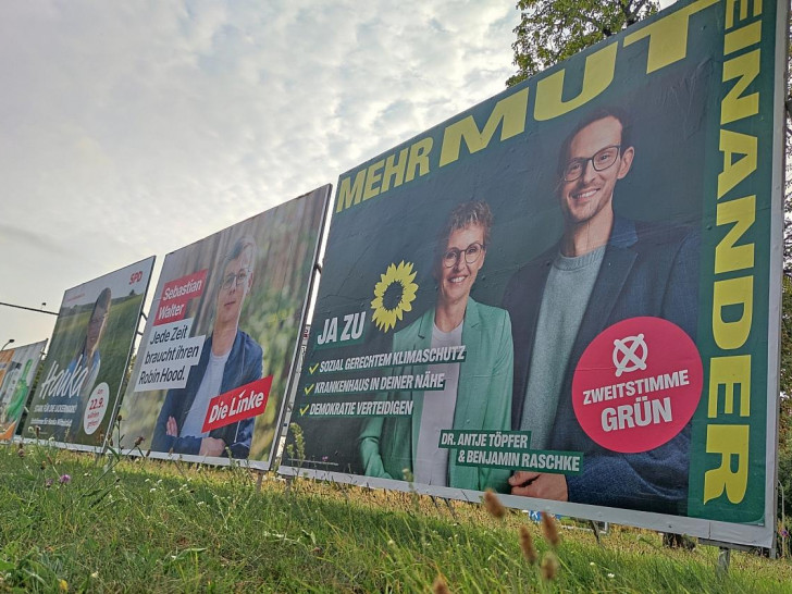 Wahlplakate zur Landtagswahl in Brandenburg am 18.08.2024