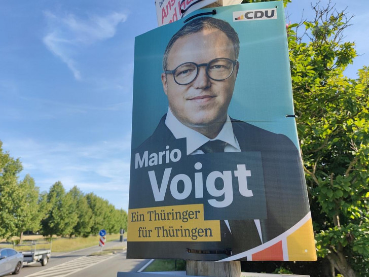 CDU-Wahlplakat mit Mario Voigt zur Landtagswahl in Thüringen (Archiv)