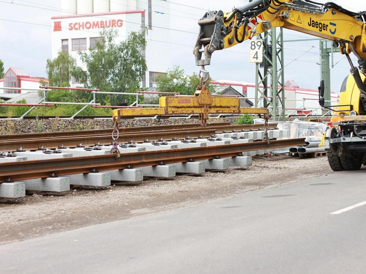 Bahn-Baustelle in Halle-Kanena (Archiv)