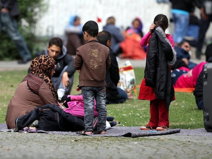 Flüchtlinge an einer Aufnahmestelle (Archiv)