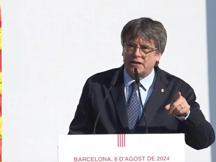 Carles Puigdemont am 08.08.2024 auf von ihm veröffentlichten Live-Stream in Bacelona