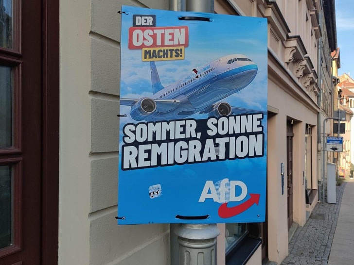 AfD-Wahlplakat zur Landtagswahl in Thüringen am 06.08.2024