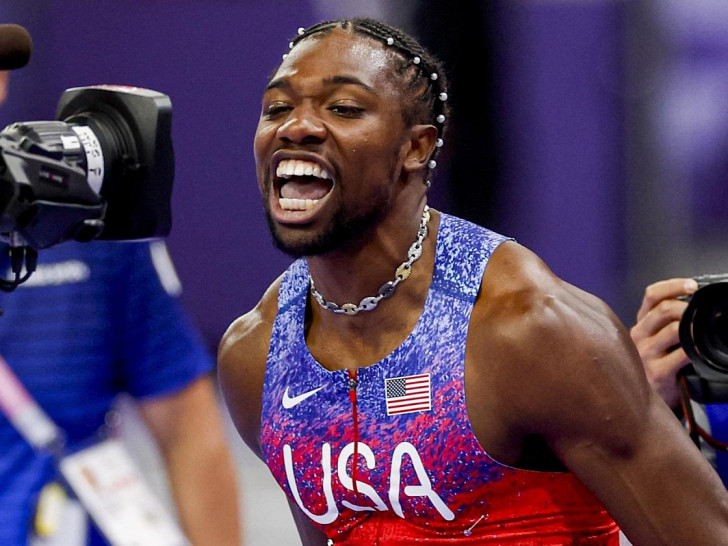 Noah Lyles nach dem 100-Meter-Finale am 04.08.2024