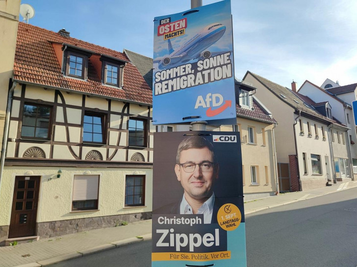 Wahlplakate von AfD und CDU zur Landtagswahl in Thüringen (Archiv)