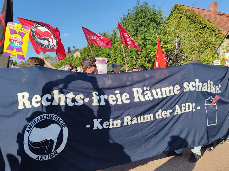 Demo gegen AfD-Wahlparty in Brandenburg am 22.09.2024