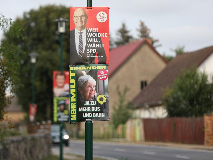 Wahlplakate von SPD und Grünen zur Landtagswahl in Brandenburg (Archiv)