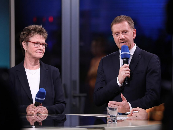 Sabine Zimmermann und Michael Kretschmer am 01.09.2024