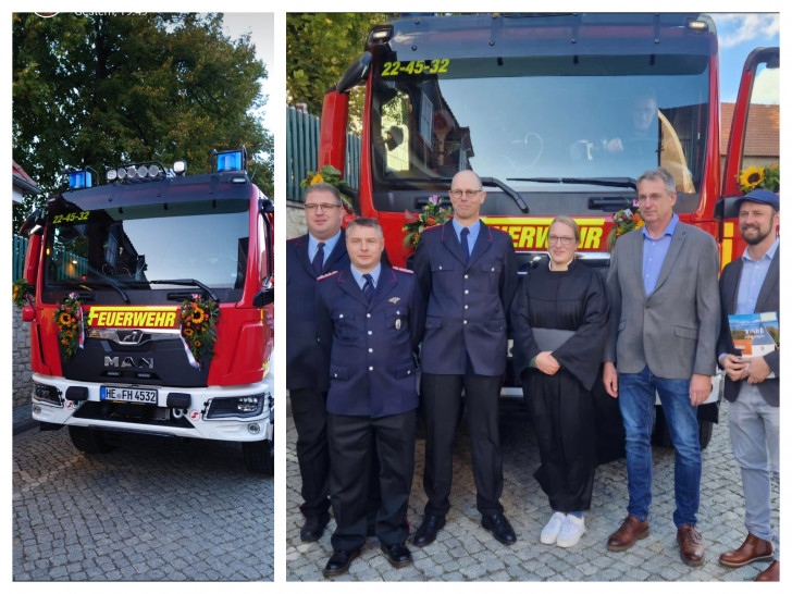 Das neue Feuerwehrfahrzeugs LF 10 wurde übergeben.