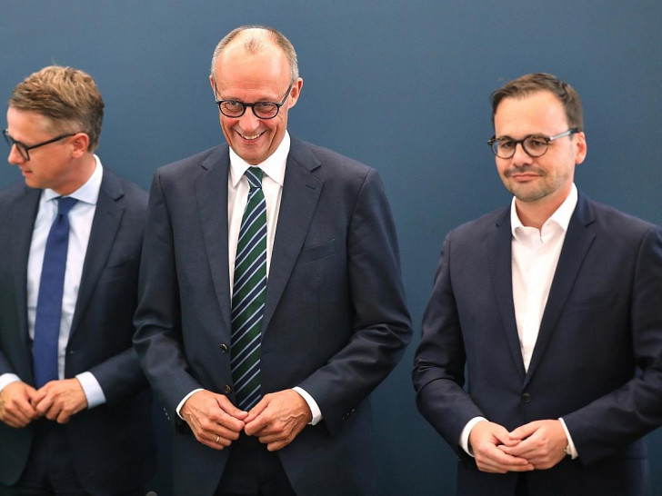 Carsten Linnemann, Friedrich Merz, Jan Redmann am 23.09.2024