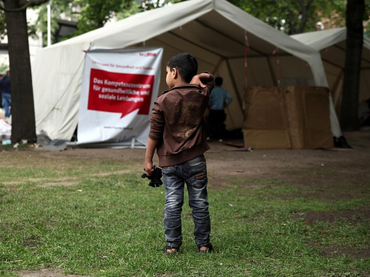 Flüchtlinge an einer Aufnahmestelle (Archiv)