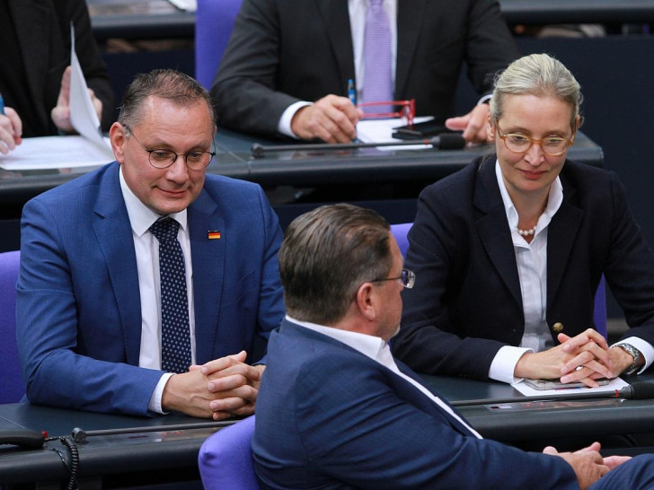 Tino Chrupalla, Stephan Brandner und Alice Weidel (Archiv)