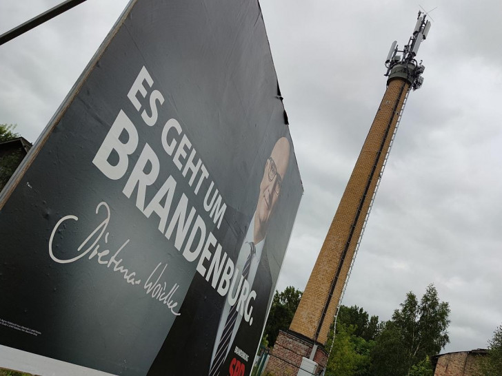 SPD-Wahlplakat mit Dietmar Woidke zur Landtagswahl in Brandenburg (Archiv)