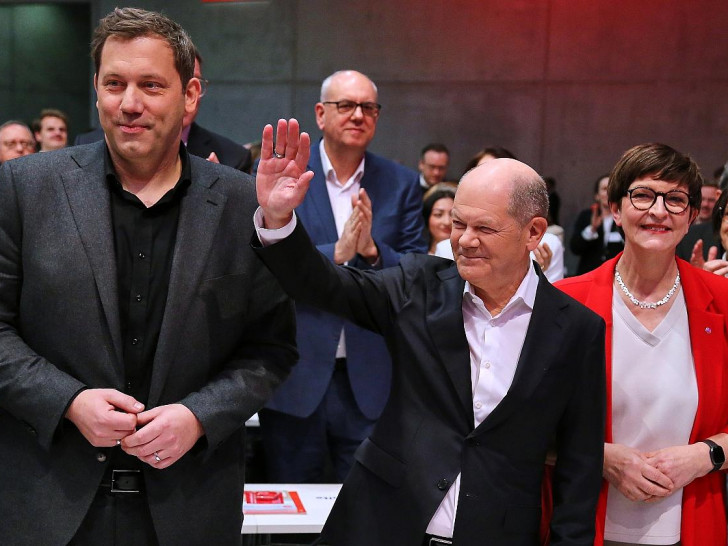 Lars Klingbeil, Olaf Scholz, Saskia Esken am 11.01.2025