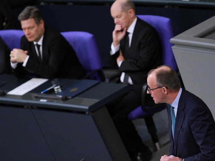 Robert Habeck, Olaf Scholz, Friedrich Merz (Archiv)