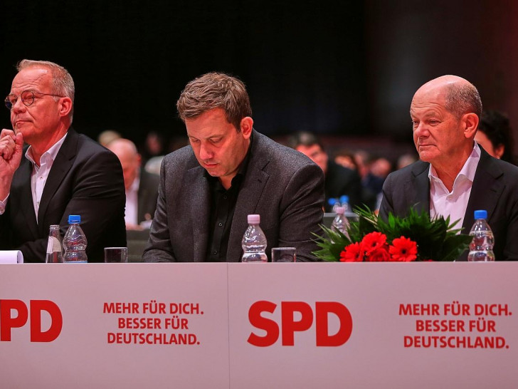 Matthias Miersch, Lars Klingbeil, Olaf Scholz am 11.01.2025