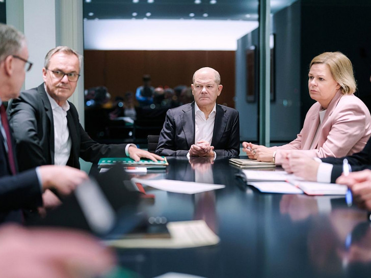 Olaf Scholz bei Besprechung nach Anschlag von Aschaffenburg am 22.01.2025