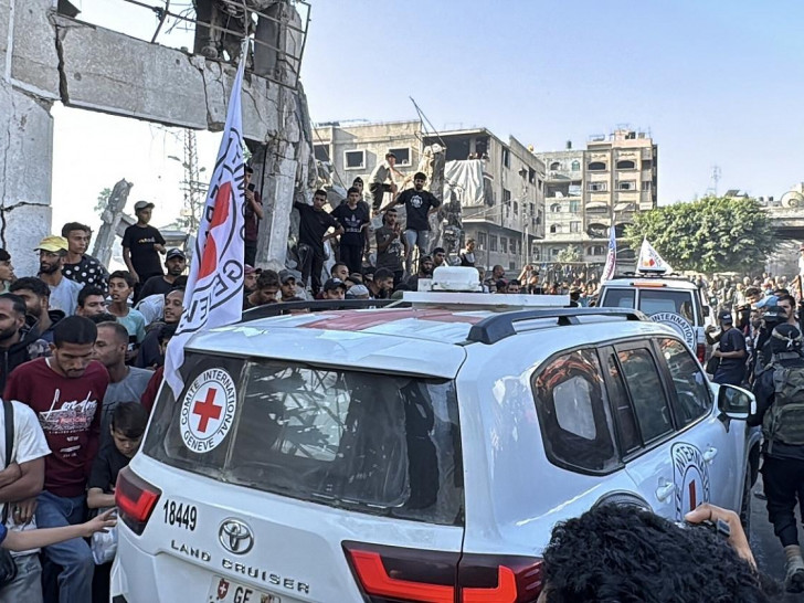 Übergabe der Hamas-Geiseln am 13.10.2025 in Gaza