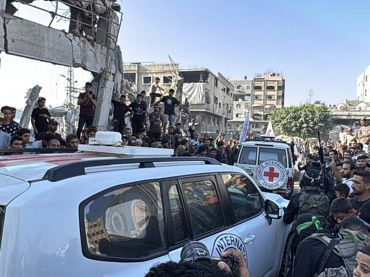 Übergabe der Hamas-Geiseln am 13.10.2025 in Gaza