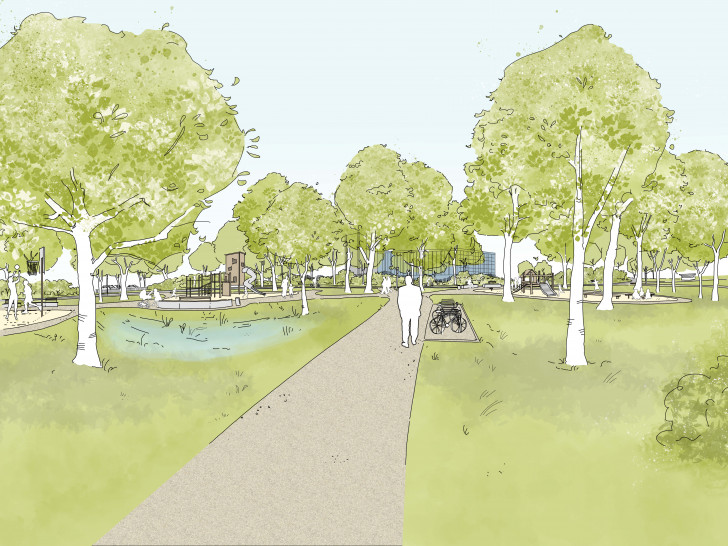 Die Grüne Oase: So könnte der Kleistpark künftig aussehen.