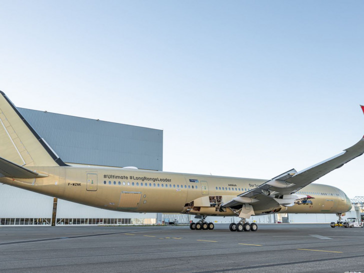 Der Airbus A350-1000ULR (Ultra Long Range) soll fast einen ganzen Tag in der Luft sein. (Bild: Herve Gousse/Qantas)