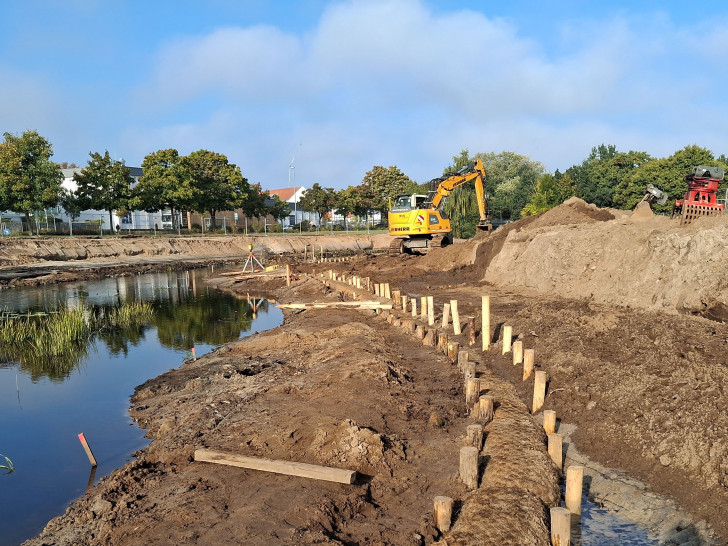 Die Bauarbeiten an der Mühlenaller Anfang Oktober.