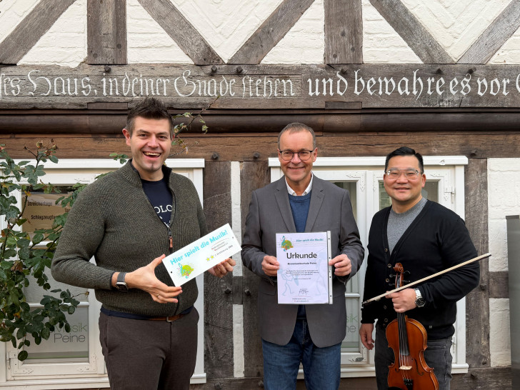 Sven Trümper (KMS Peine), Johannes Opitz (NMV) und Tschin-Uh Cho (KMS Peine) (v. li.).