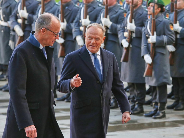 Friedrich Merz und Donald Tusk am 01.12.2025