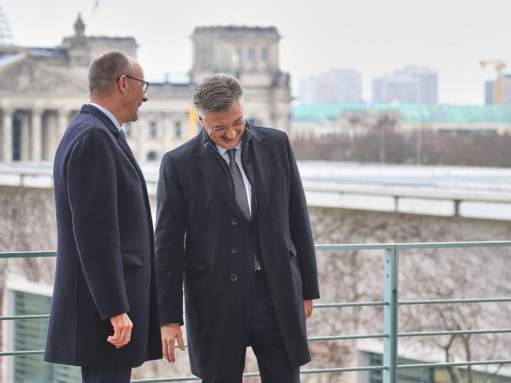 Friedrich Merz und Andrej Plenkovic am 10.12.2025