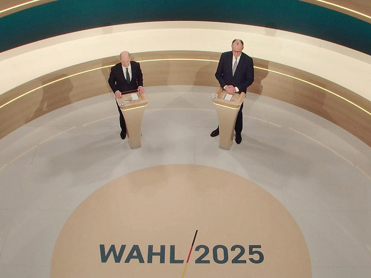 TV-Duell mit Olaf Scholz und Friedrich Merz in ARD und ZDF am 09.02.2025