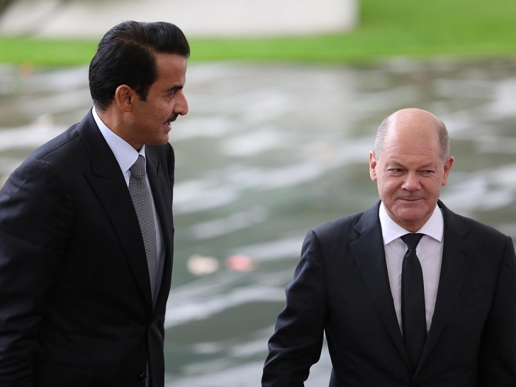 Tamim bin Hamad Al Thani und Olaf Scholz (Archiv)