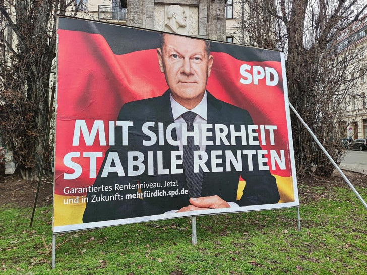 SPD-Wahlplakat mit Olaf Scholz (Archiv)