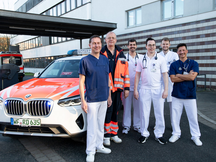 v.l.n.r.: Der neue Leiter der Zentralen Aufnahme im Klinikum Wolfenbüttel Dr. Ulf Harding, Dr. Ulrich Heida, Daniel Pohl, Dr. Sascha Persing, Dr. Tom Kracke und Dr. Stephan Irannejad.