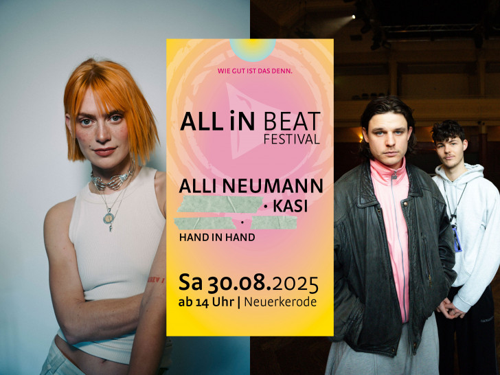 Das All In Beat Festival findet am 30. August in Neuerkerode statt. Fotomontage: regionalHeute.de.
