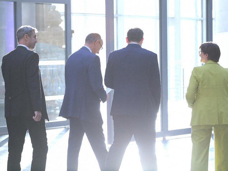 Markus Söder, Friedrich Merz, Lars Klingbeil, Saskia Esken (Archiv)