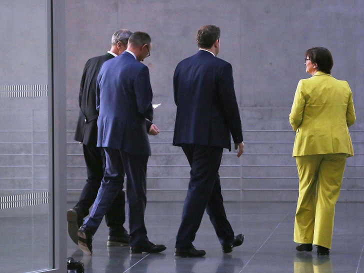 Markus Söder, Friedrich Merz, Lars Klingbeil, Saskia Esken (Archiv)