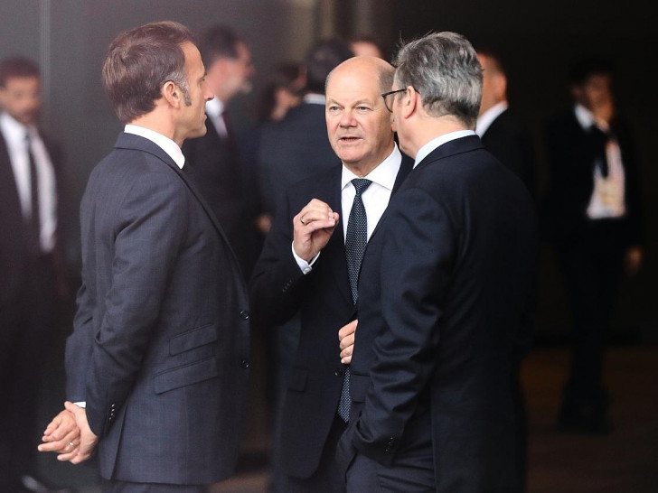 Emmanuel Macron, Olaf Scholz, Keir Starmer (Archiv)