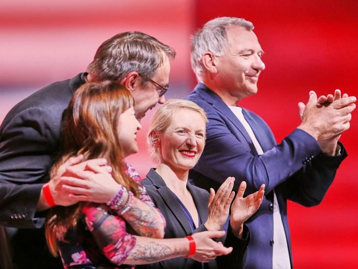 Heidi Reichinnek, Sören Pellmann, Ines Schwerdtner, Jan van Aken (Archiv)