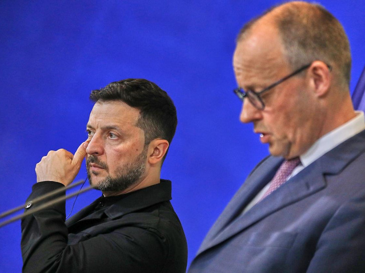 Wolodymyr Selenskyj und Friedrich Merz am 28.05.2025
