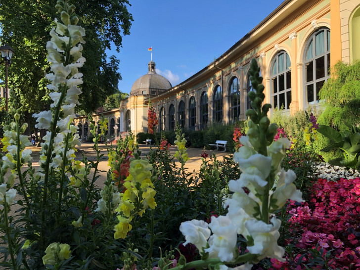 An der Wandelhalle findet bald das Weinfest statt.